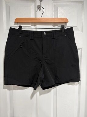 Willit Women’s Black Casual Activewear Shorts Belt Loops Snap Waist 12